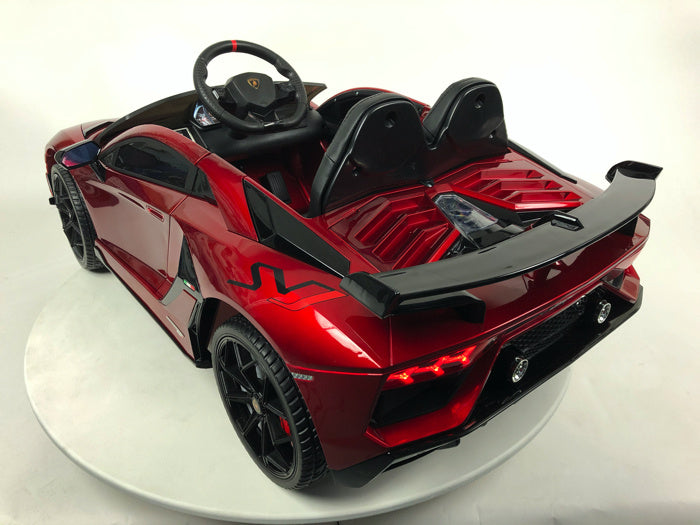 Licensed Lamborghini Aventador SVJ 12V Kids Electric Car - With Authentic Wing Doors (Red)