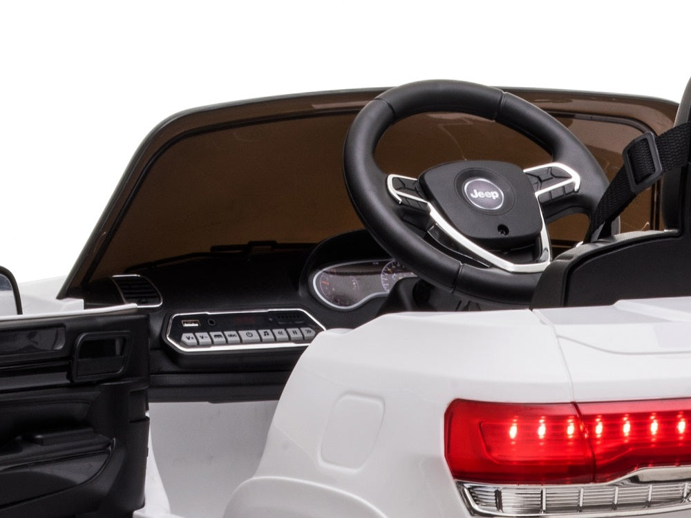 Jeep Grand Cherokee 12V Electric Kids Ride On Car - Leather Seat & Rubber Tires