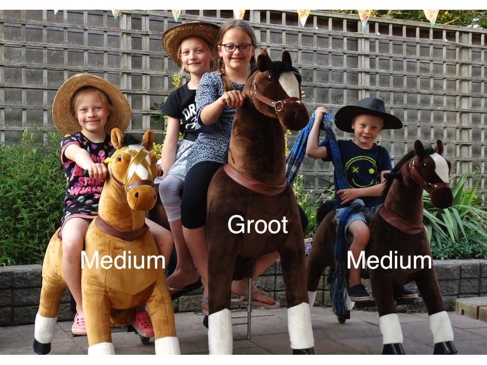 MY PONY Ride-On Horse Toy - Galloping Action for Ages 8+ (Large Brown)