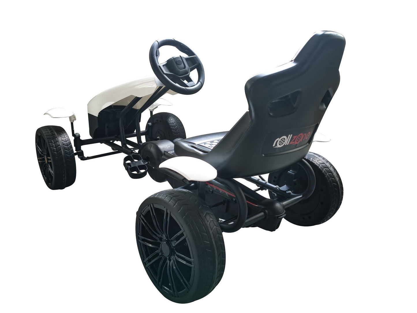 Pedal Go-Kart for Kids - Chain Drive with Hand Brake & Freewheel (White)