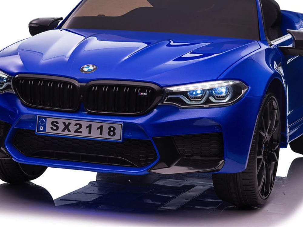 Licensed BMW M5 24V Kids Electric Car - Premium Sedan with Pull Handle (Blue)