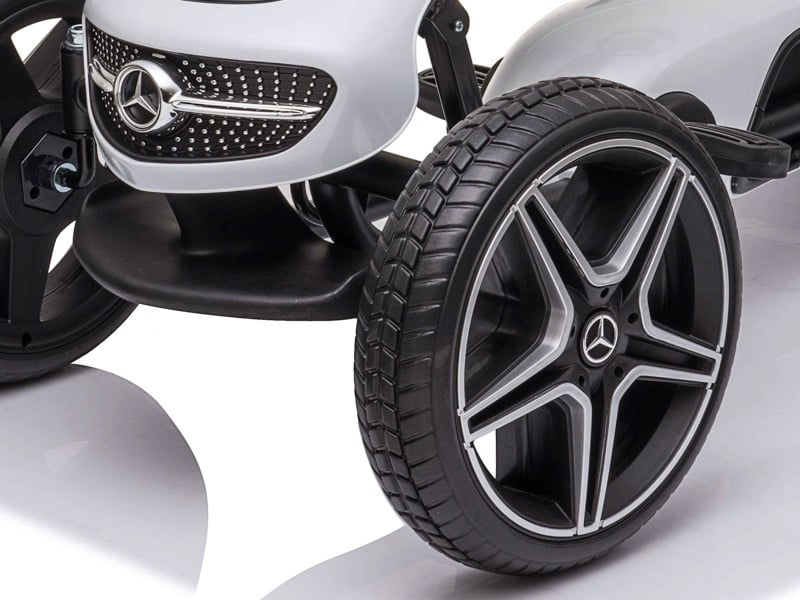 Licensed Mercedes-Benz Pedal Go-Kart - Chain Drive with Hand Brake (White)