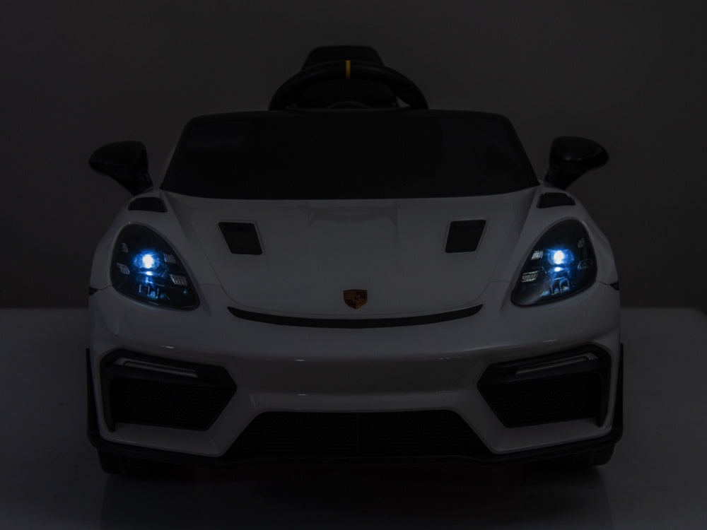 Licensed Porsche Spyder RS 12V Kids Electric Car with Lithium Battery (White)