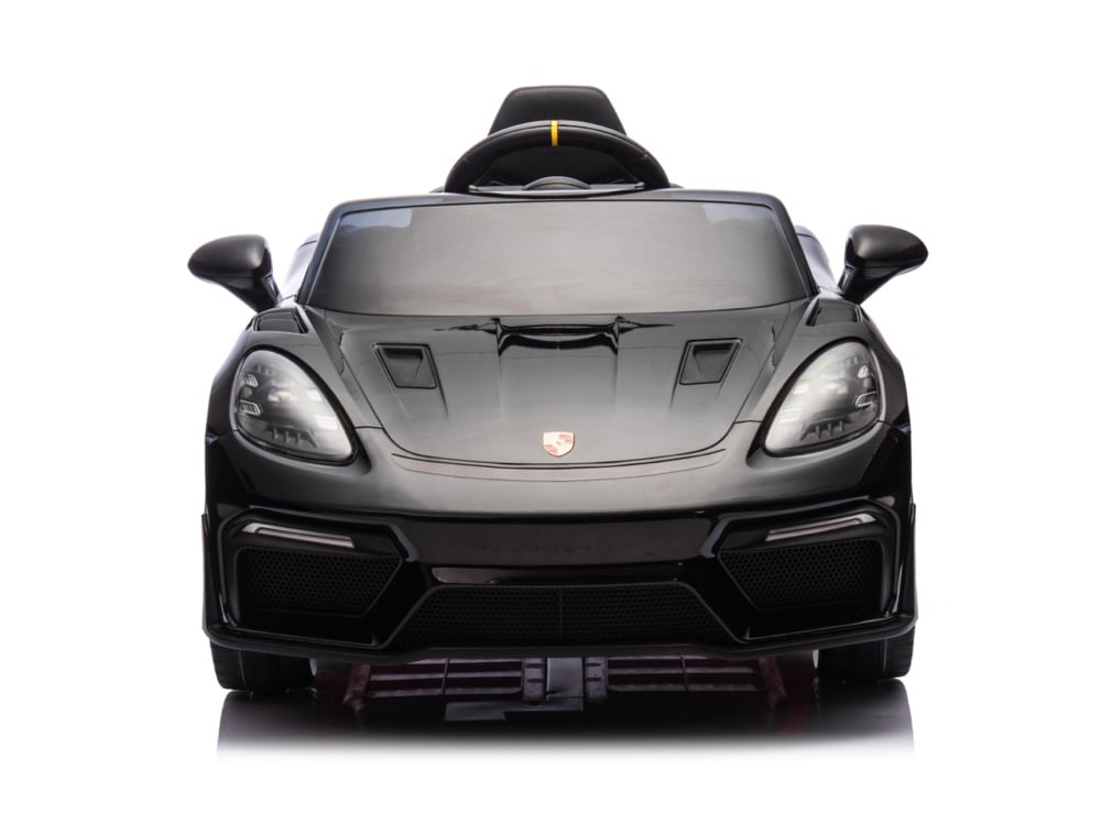 Licensed Porsche Spyder RS 12V Kids Electric Car - Sports Car with Lithium Battery (Black)