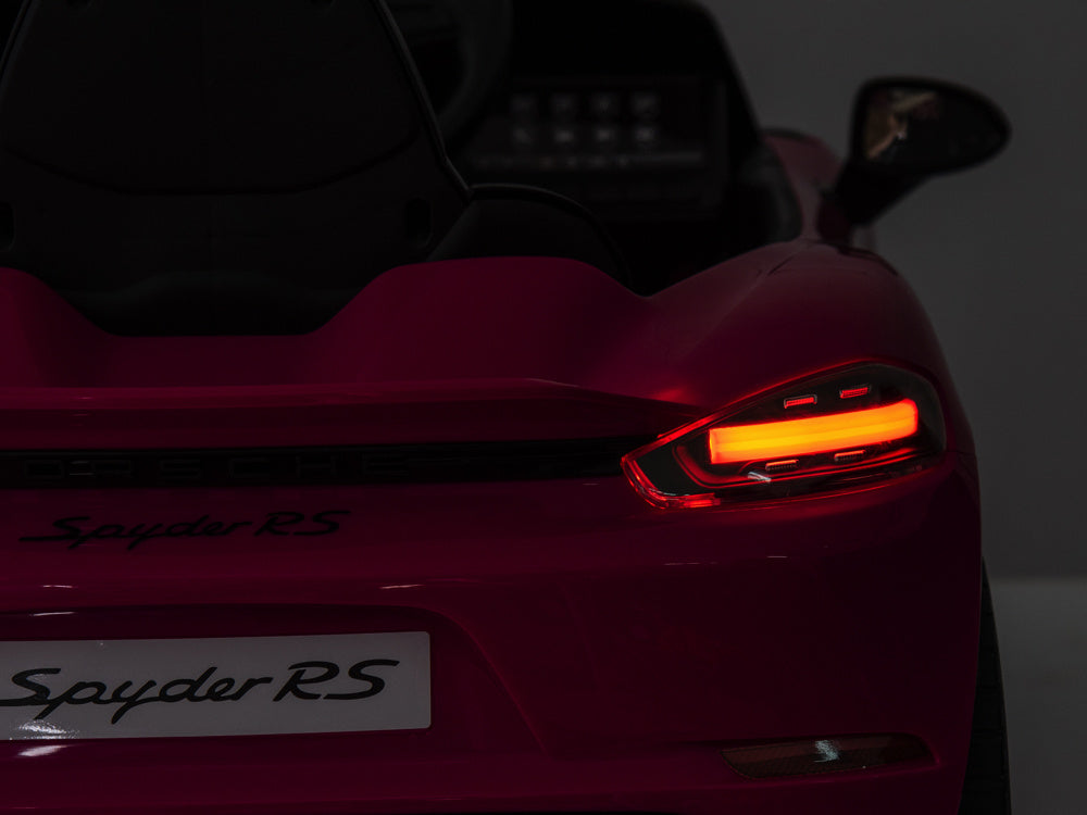 Licensed Porsche Spyder RS 12V Kids Electric Car - Sports Car with Lithium Battery (Pink)