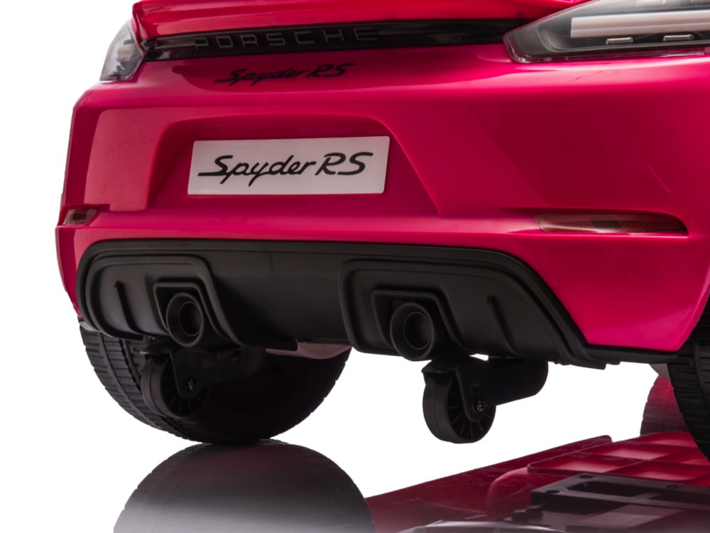 Licensed Porsche Spyder RS 12V Kids Electric Car - Sports Car with Lithium Battery (Pink)