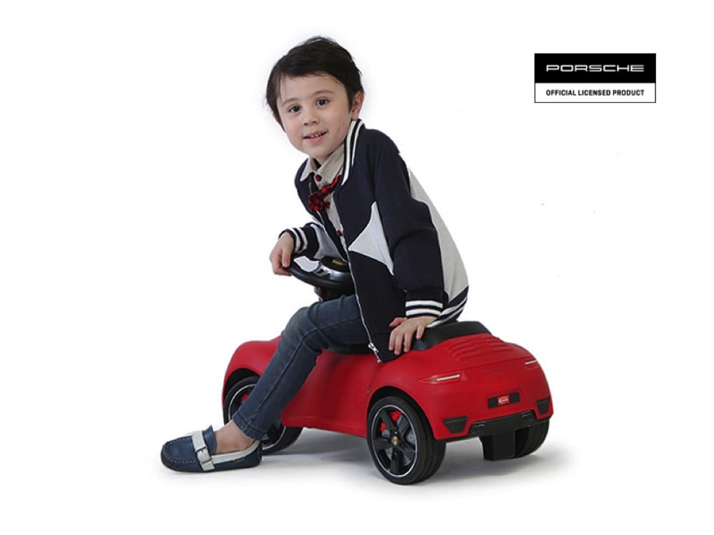 Licensed Porsche 911 Push Car - Ride-On Toy with Leather Seat