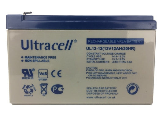 Ultracell 12V 12Ah Lead-Acid Battery - For Electric Ride-On Toys