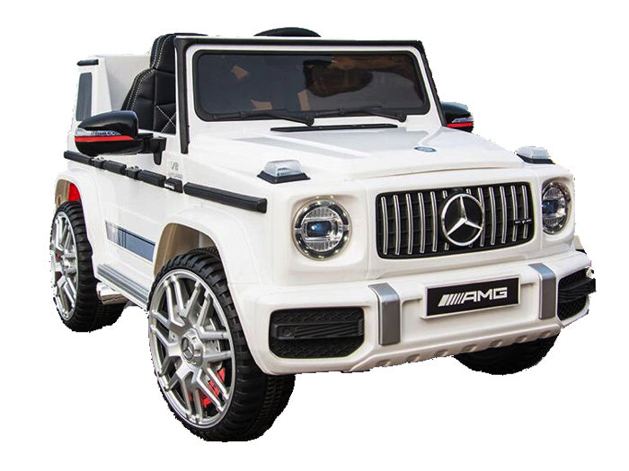 Licensed Mercedes-Benz G63 12V Kids Electric Car - Compact SUV with High-Gloss Finish (White)