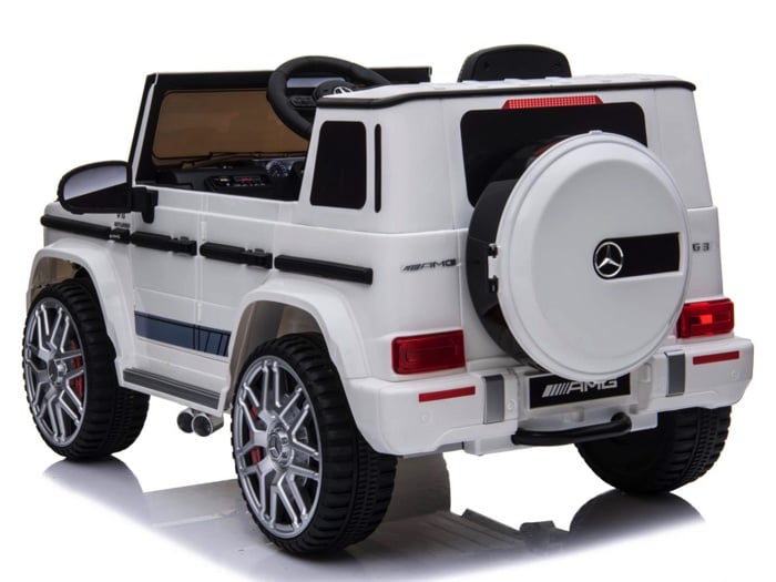 Licensed Mercedes-Benz G63 12V Kids Electric Car - Compact SUV with High-Gloss Finish (White)