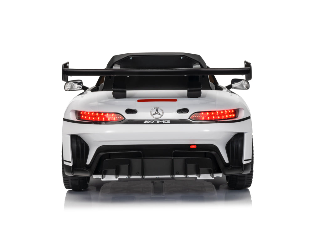 Licensed Mercedes-Benz GT3 AMG 12V Kids Electric Car - Sports Coupe with Bluetooth (White)