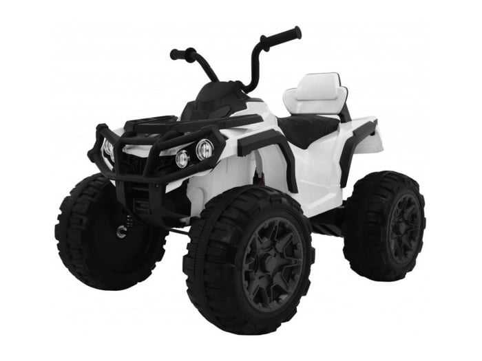 Electric Kids Quad 12V with Rubber Tires & Remote Control (White)