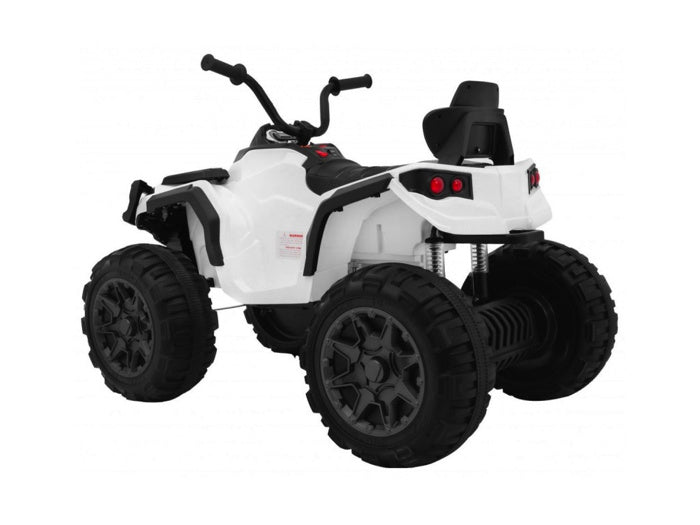 Electric Kids Quad 12V with Rubber Tires & Remote Control (White)