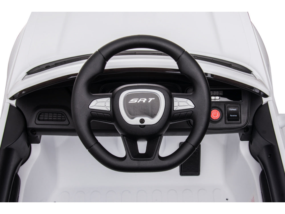 Dodge Challenger SRT 12V Kids Electric Car - Muscle Car with Remote Control (White)
