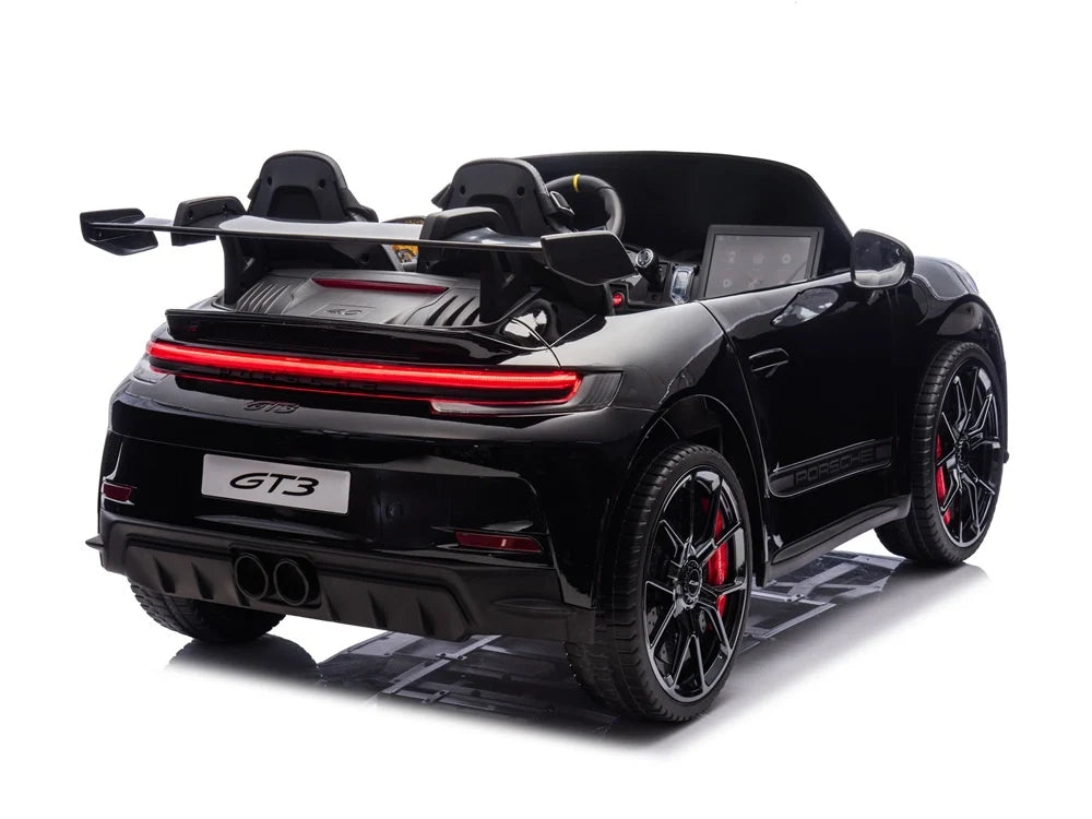 Licensed Porsche 911 GT3 24V Pro Variant Kids Car - 2-Seater with Real Air Tires (Black)