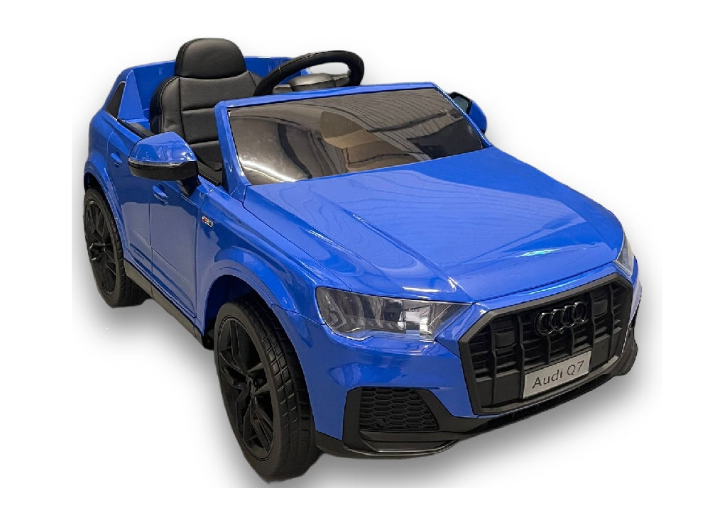 Licensed Audi Q7 12V Kids Electric SUV with Rubber Tires (Blue)