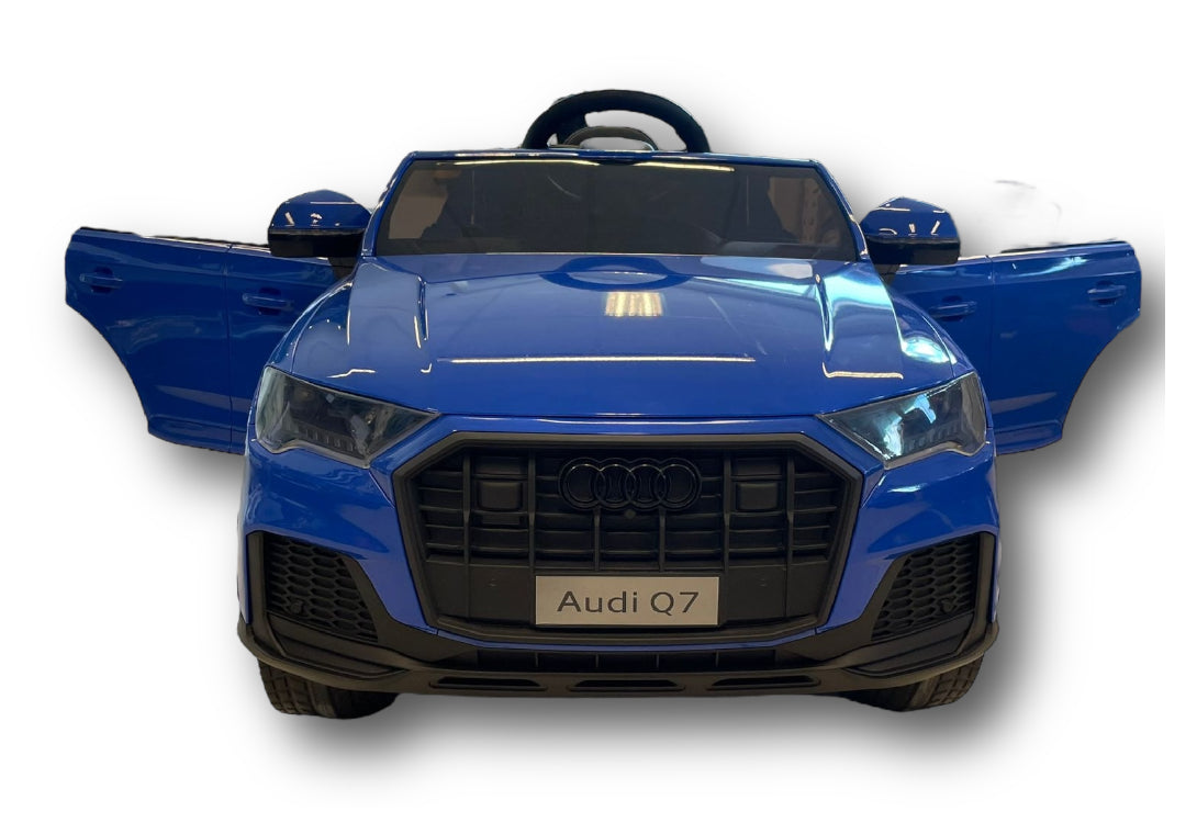 Licensed Audi Q7 12V Kids Electric SUV with Rubber Tires (Blue)