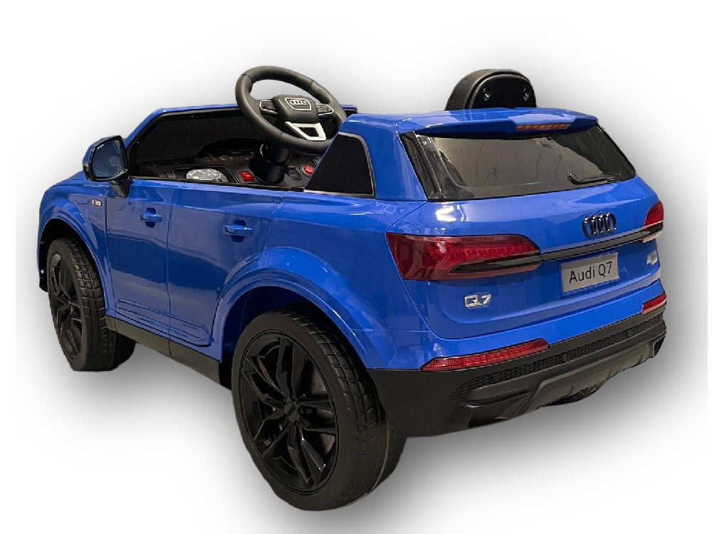Licensed Audi Q7 12V Kids Electric SUV with Rubber Tires (Blue)