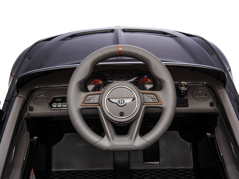 Licensed Bentley Bacalar 12V Kids Electric Car - 4WD Luxury Convertible (Black)