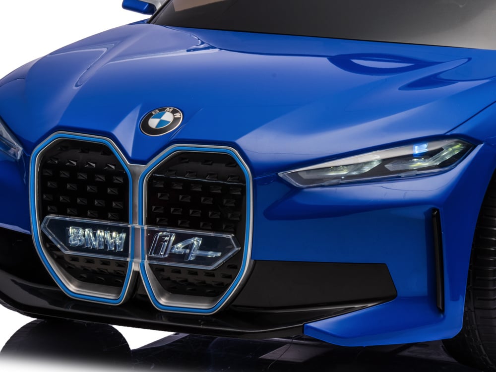 Licensed BMW i4 12V Kids Electric Car - Premium Sedan with Bluetooth & Dashboard Lighting (Blue)