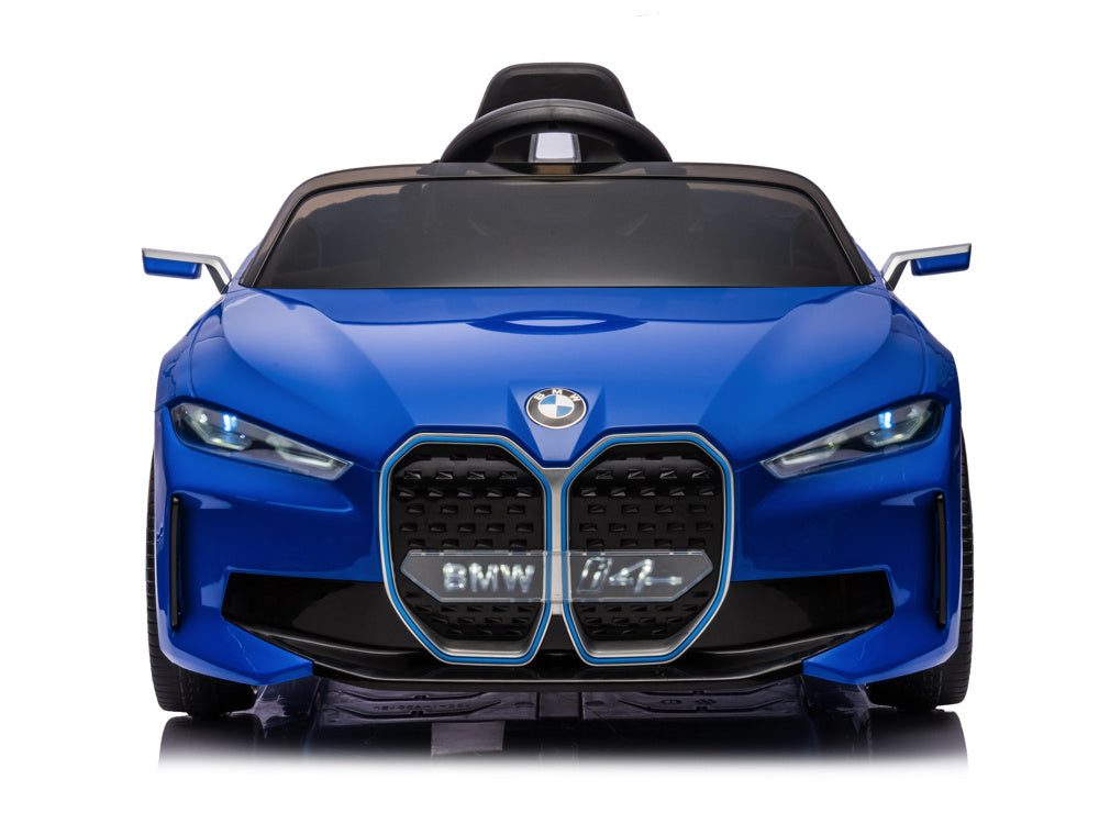 Licensed BMW i4 12V Kids Electric Car - Premium Sedan with Bluetooth & Dashboard Lighting (Blue)