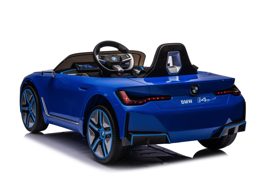 Licensed BMW i4 12V Kids Electric Car - Premium Sedan with Bluetooth & Dashboard Lighting (Blue)
