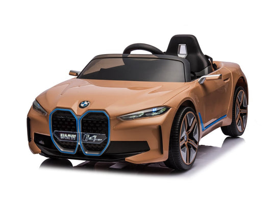 Licensed BMW i4 12V Kids Electric Car - Premium Sedan with Bluetooth & Dashboard Lighting (Bronze)