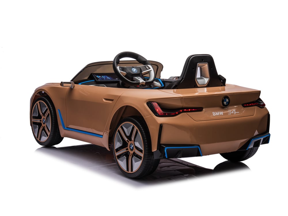 Licensed BMW i4 12V Kids Electric Car - Premium Sedan with Bluetooth & Dashboard Lighting (Bronze)