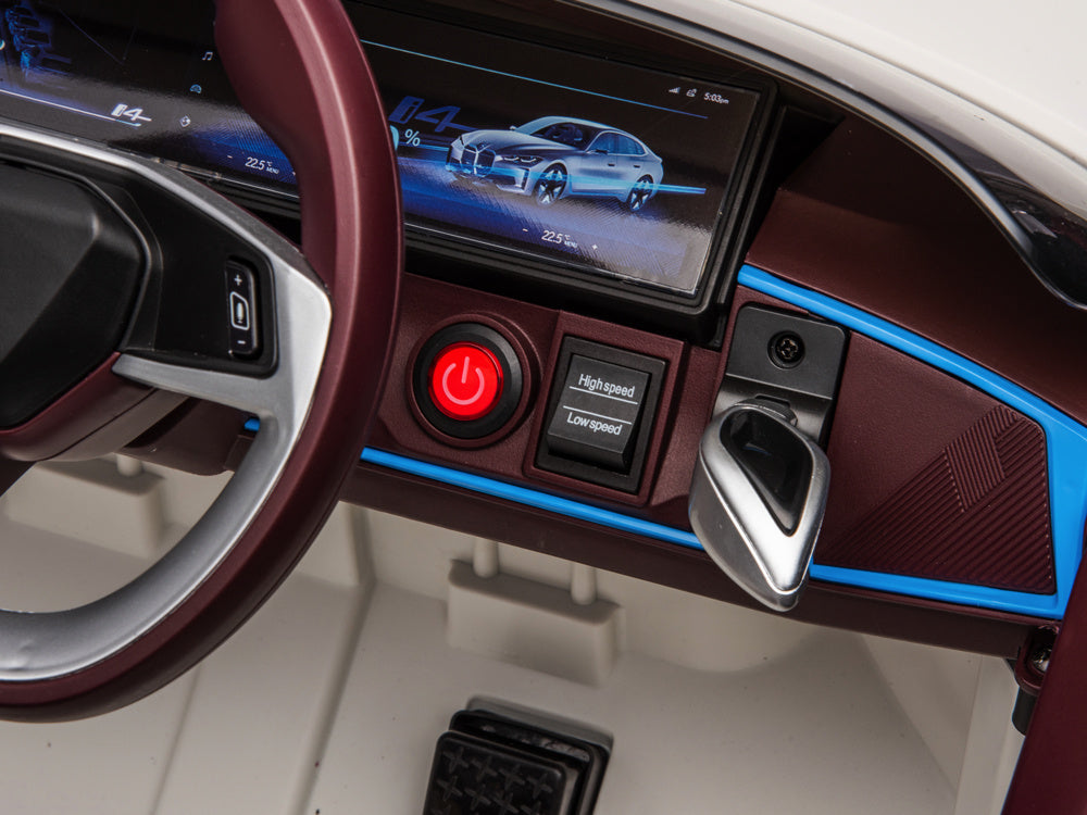 Licensed BMW i4 12V Kids Electric Car - Premium Sedan with Bluetooth & Dashboard Lighting