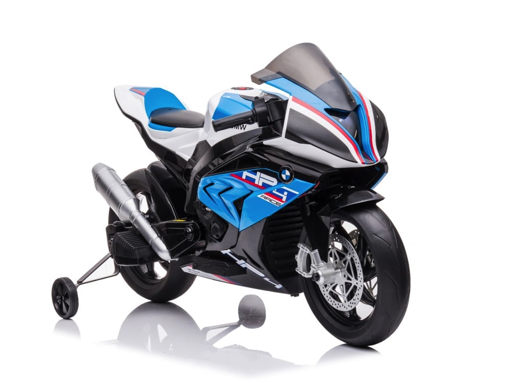 Licensed BMW HP4 12V Kids Electric Motorcycle - With Training Wheels & Music Module