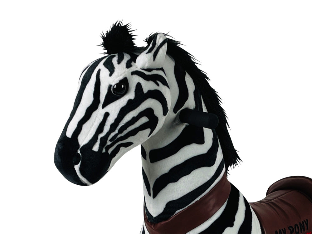 MY PONY Ride-On Zebra Toy - Galloping Action for Kids Ages 4-10 (Medium)