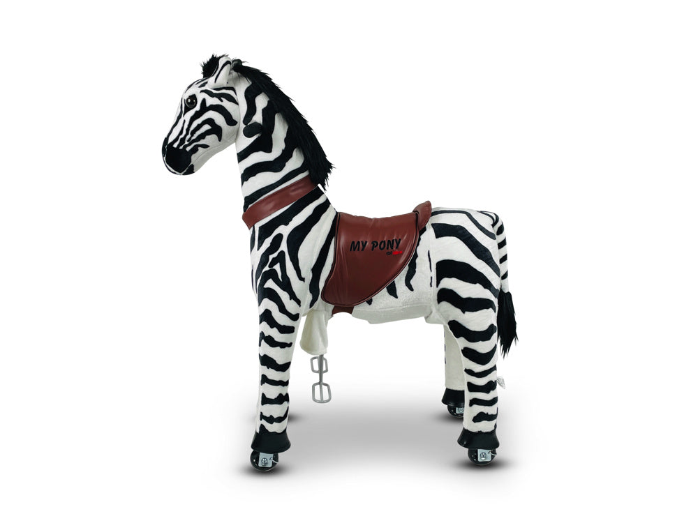 MY PONY Ride-On Zebra Toy - Galloping Action for Kids Ages 4-10 (Medium)