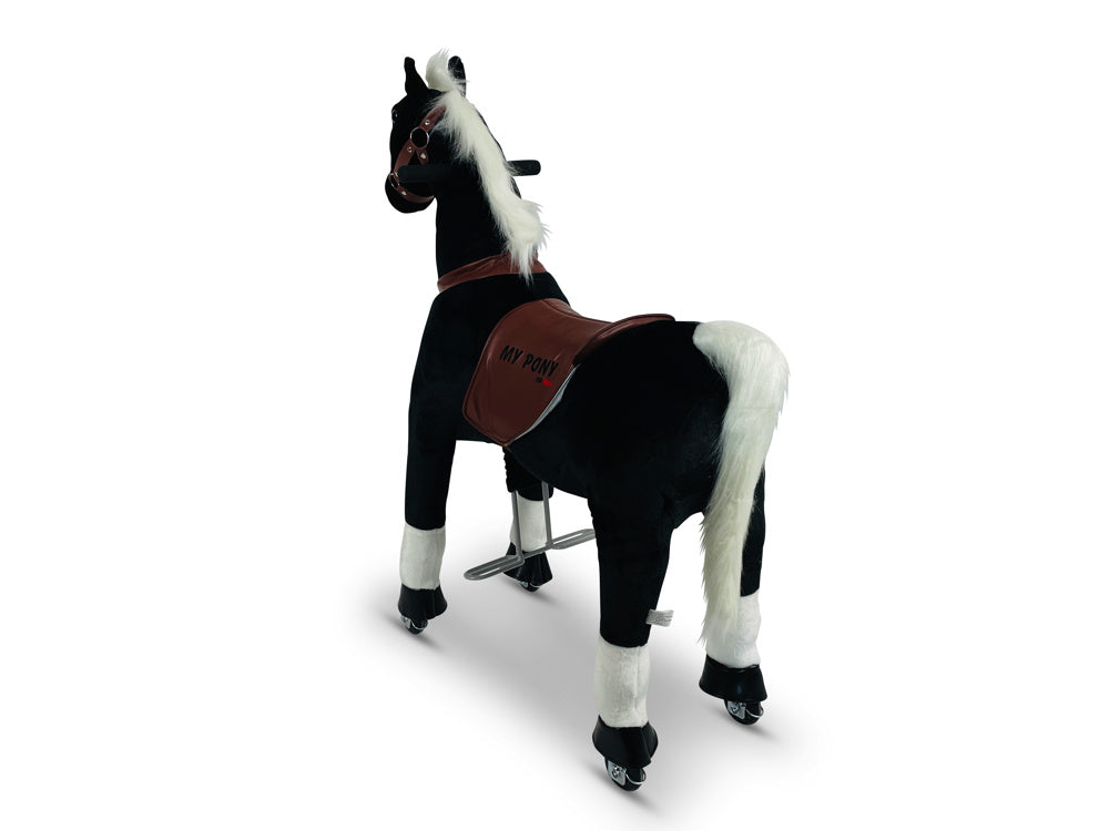 MY PONY Ride-On Horse Toy - Galloping Action for Kids Ages 3-6 (Small White/Brown)