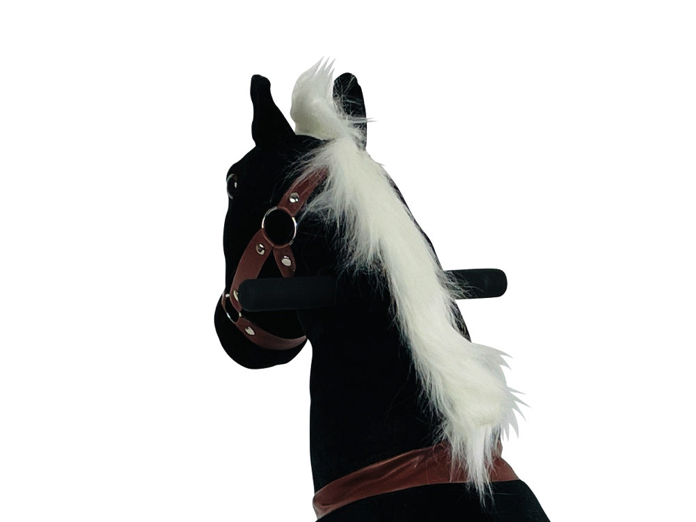 MY PONY Ride-On Horse Toy - Galloping Action for Kids Ages 3-6 (Small White/Brown)