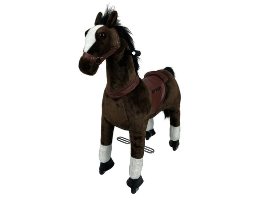MY PONY Ride-On Horse Toy - Galloping Action for Ages 8+ (Large Brown)