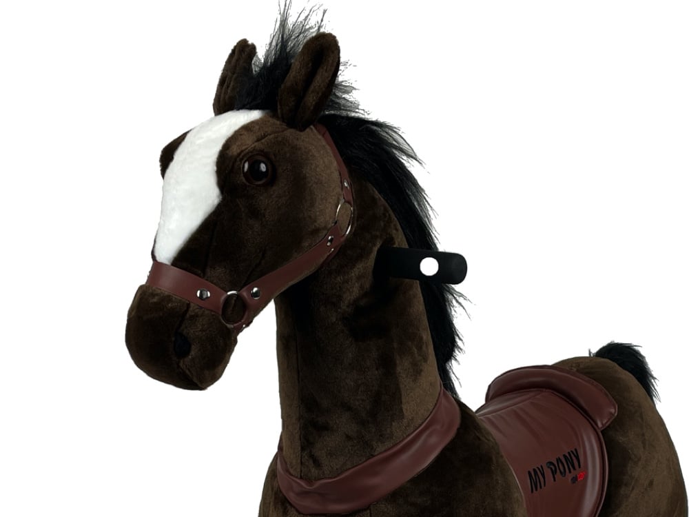 MY PONY Ride-On Horse Toy - Galloping Action for Kids Ages 4-10 (Medium Brown)