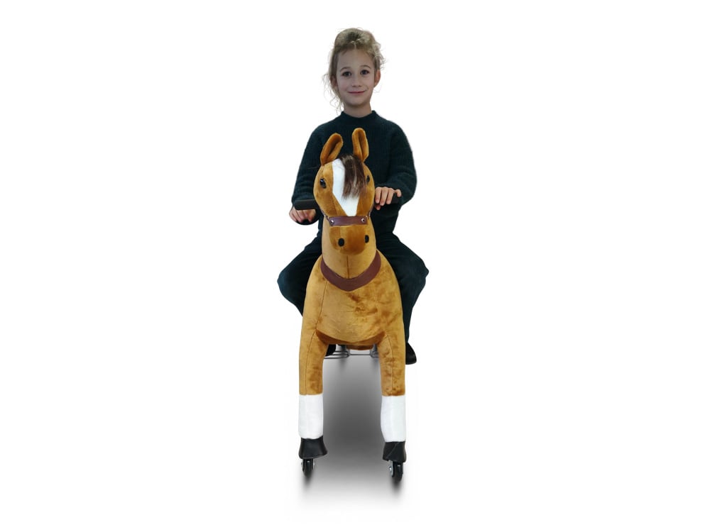 MY PONY Ride-On Horse Toy - Galloping Action for Kids Ages 3-6 (Small White/Black)