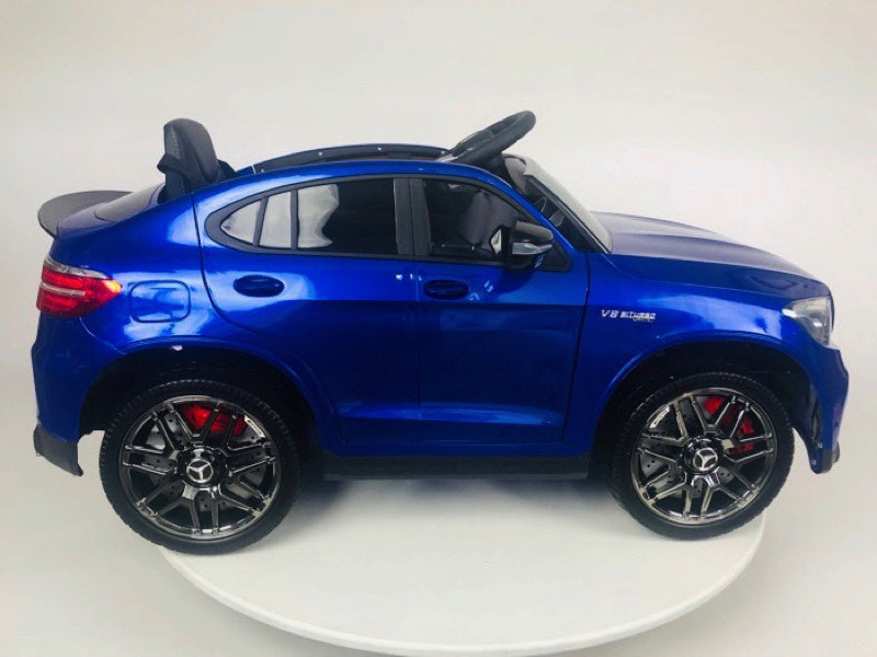 Licensed Mercedes-Benz GLC 63 12V Kids Electric Car - SUV with 5-Point Harness (Blue)