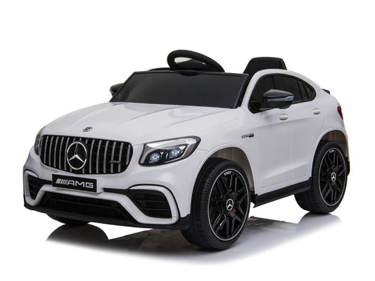 Licensed Mercedes-Benz GLC 63 12V Kids Electric Car - SUV with 5-Point Harness (White)