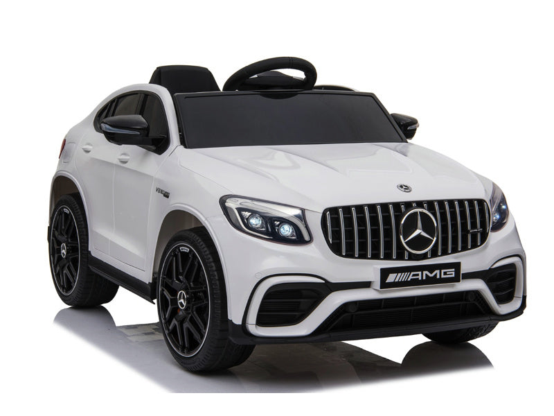 Licensed Mercedes-Benz GLC 63 12V Kids Electric Car - SUV with 5-Point Harness (White)