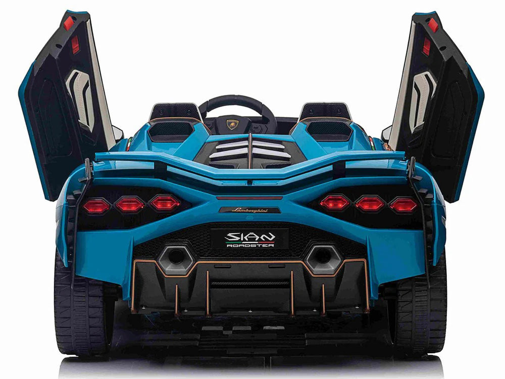 Licensed Lamborghini Sian 24V Kids Electric Car - 2-Seater with 4WD & 200W Motors (Blue)