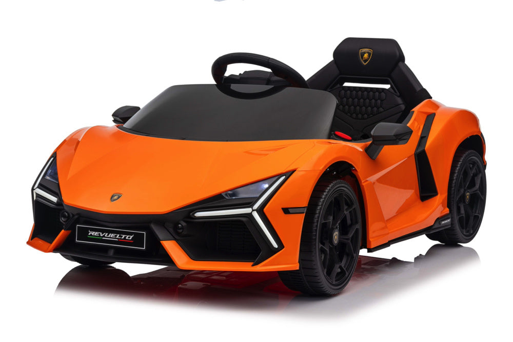 Licensed Lamborghini Revuelto 12V Kids Electric Car with EVA Tires (Orange)