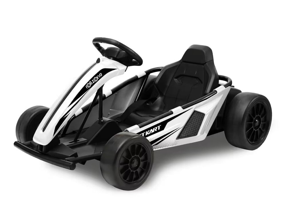 24V Electric Drift Go-Kart - 200W Motors with Drift Function (White)