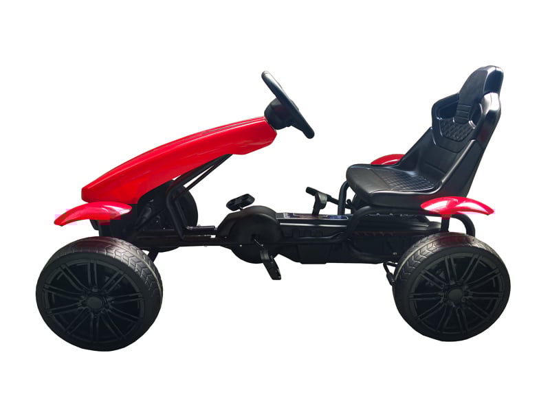 Pedal Go-Kart for Kids - Chain Drive with Hand Brake & Freewheel (Red)