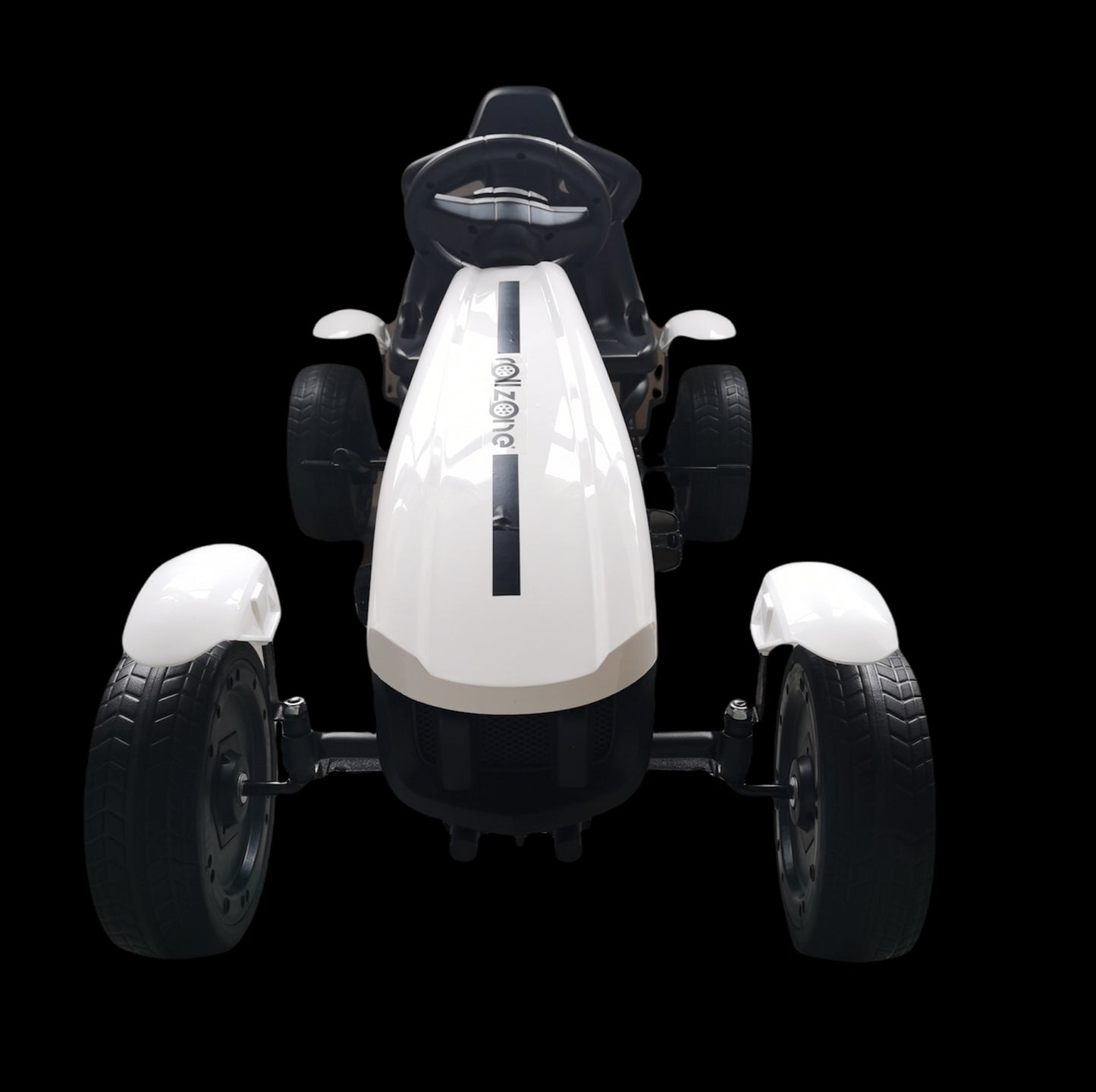 Pedal Go-Kart for Kids - Chain Drive with Hand Brake & Freewheel (White)