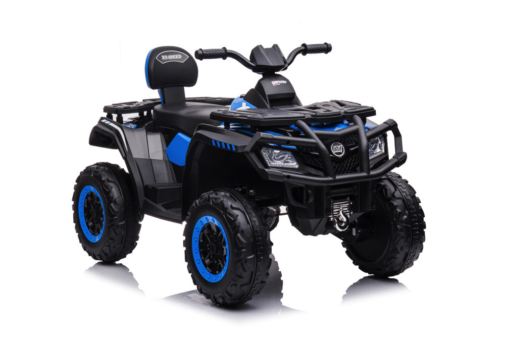 24V Electric Kids Quad - 4-Wheel Drive with Bluetooth & USB Music (Blue)