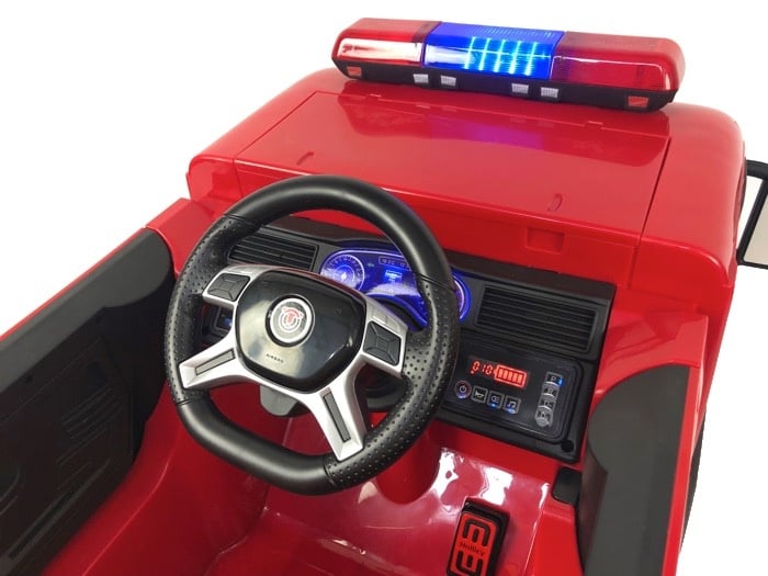 12V Fire Truck Ride On Car for Kids - Electric Fire Engine with Water Spray & Lights