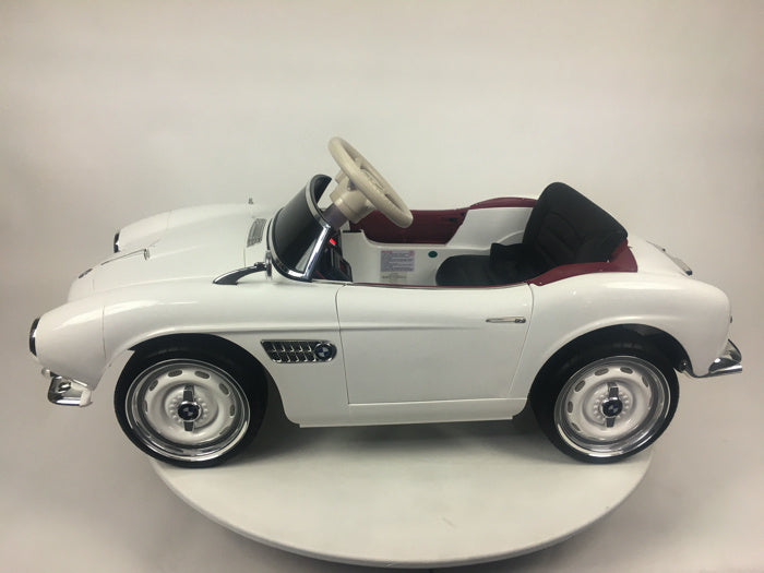 Licensed BMW 507 Classic 12V Kids Electric Car - Vintage Roadster with Pull Handle