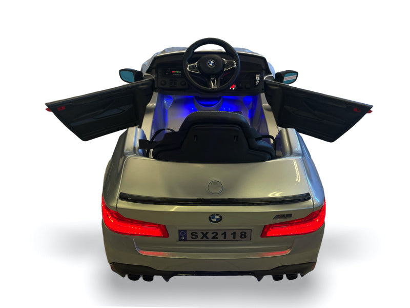 Licensed BMW M5 24V Kids Electric Car - Premium Sedan with 5-Point Harness & Pull Handle (Silver)