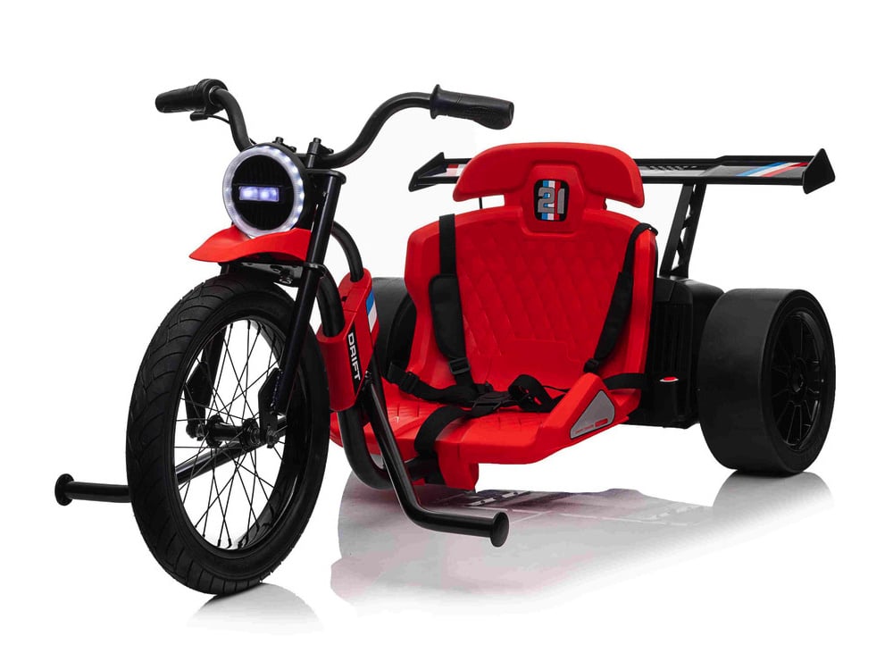 24V Electric Drift Trike with Dual 775W Motors (Red)